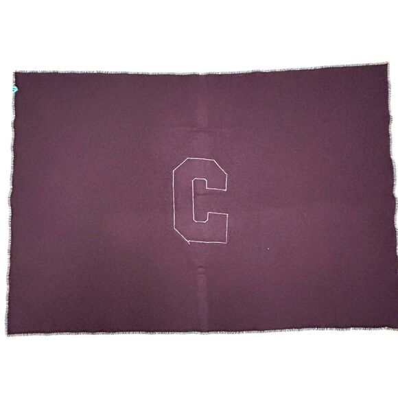 Vintage Pearce Woolrich Wool Blanket Stadium Camp Throw Varsity Maroon Carolina - Picture 6 of 13